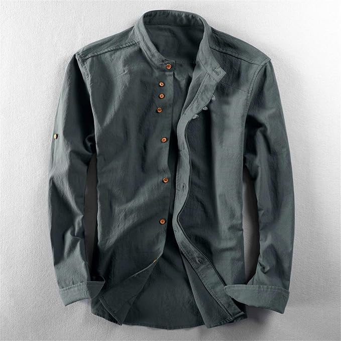 Kyoto - Men's Ultra Comfortable Band Collar Shirt
