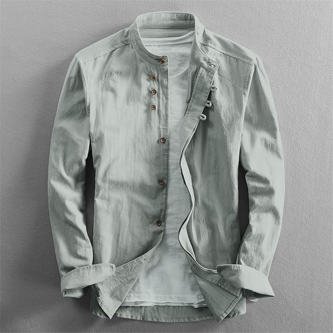 Kyoto - Men's Ultra Comfortable Band Collar Shirt