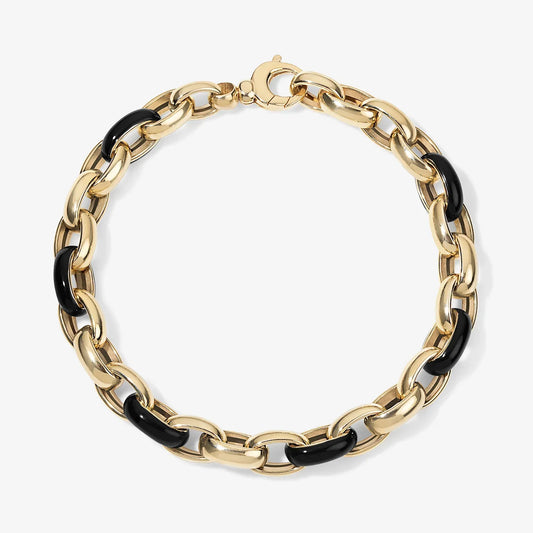 LUNERA Enamel Oval Link Bracelet